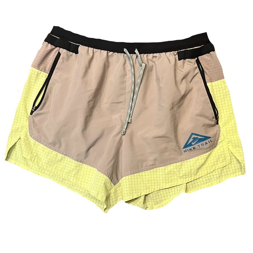 Nike Trail Men's Athletic Shorts - Beige and Yellow
